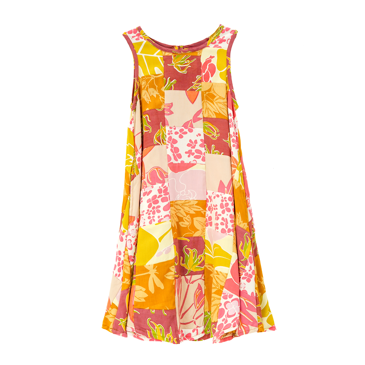 Warm Patchwork Semi Swing Dress, 4 sizes