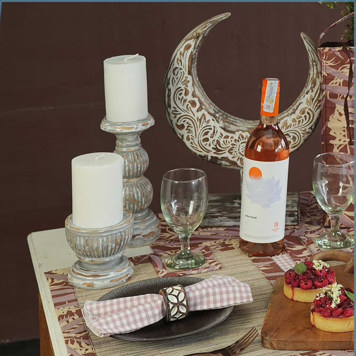 Short Antique Finish Candle Holder
