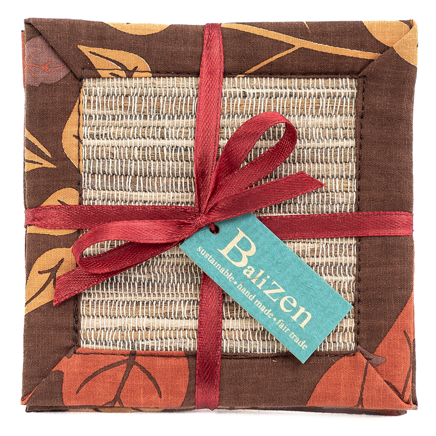 Bougainvillea Brown Waterlily Coaster, set of 4 - SALE HOMEWARES
