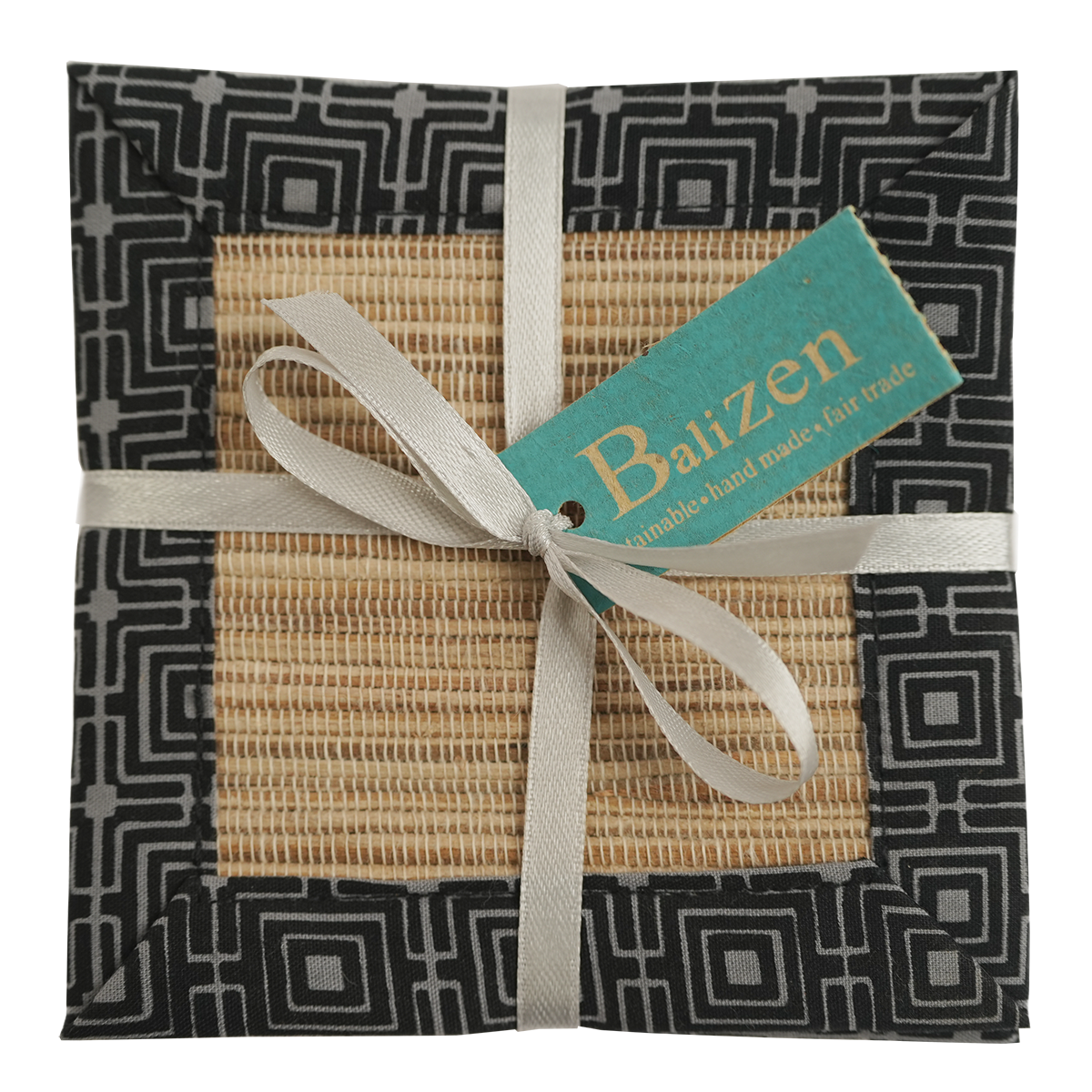 Infinity Squared Onyx Waterlily Coaster, set of 4
