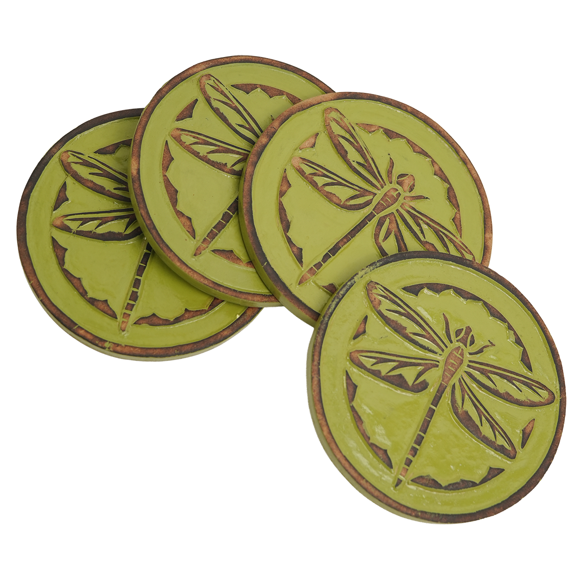 Avocado Dragonfly Coaster set/4
