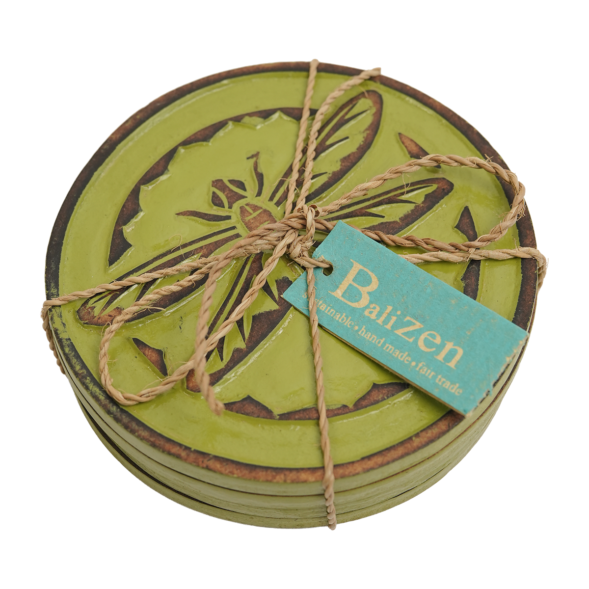 Avocado Dragonfly Coaster set/4