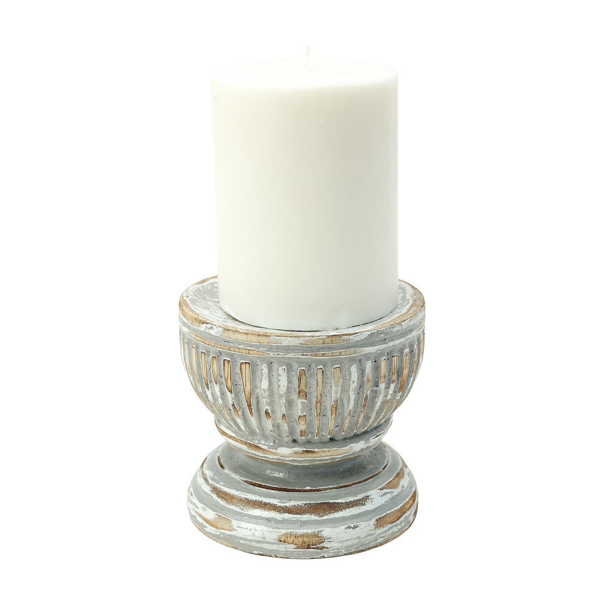 Short Antique Finish Candle Holder