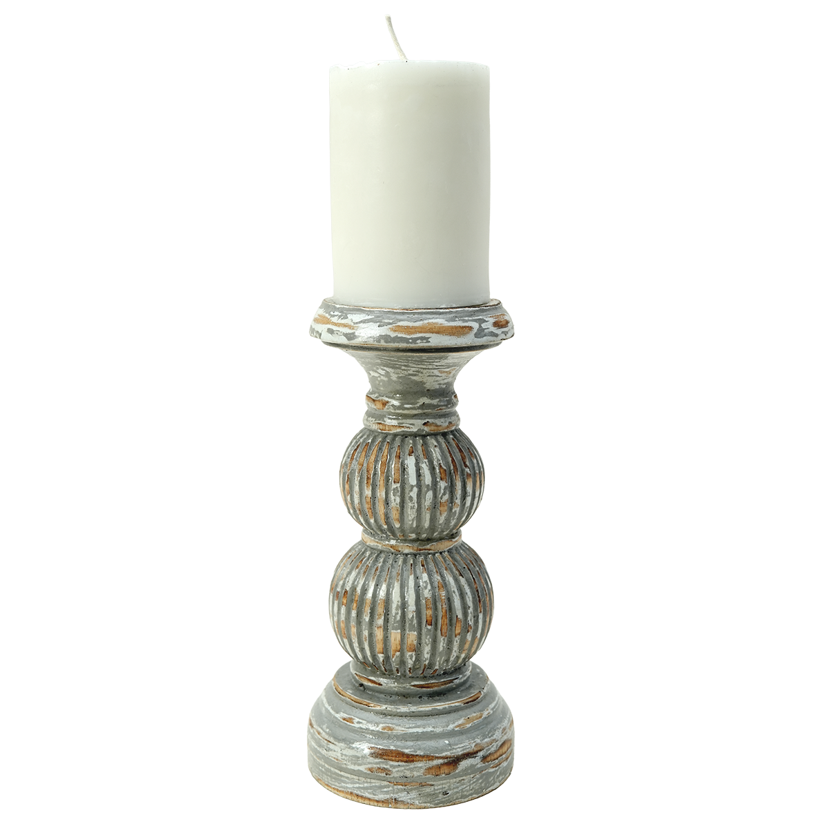 Tall Antique Finish Candle Holder