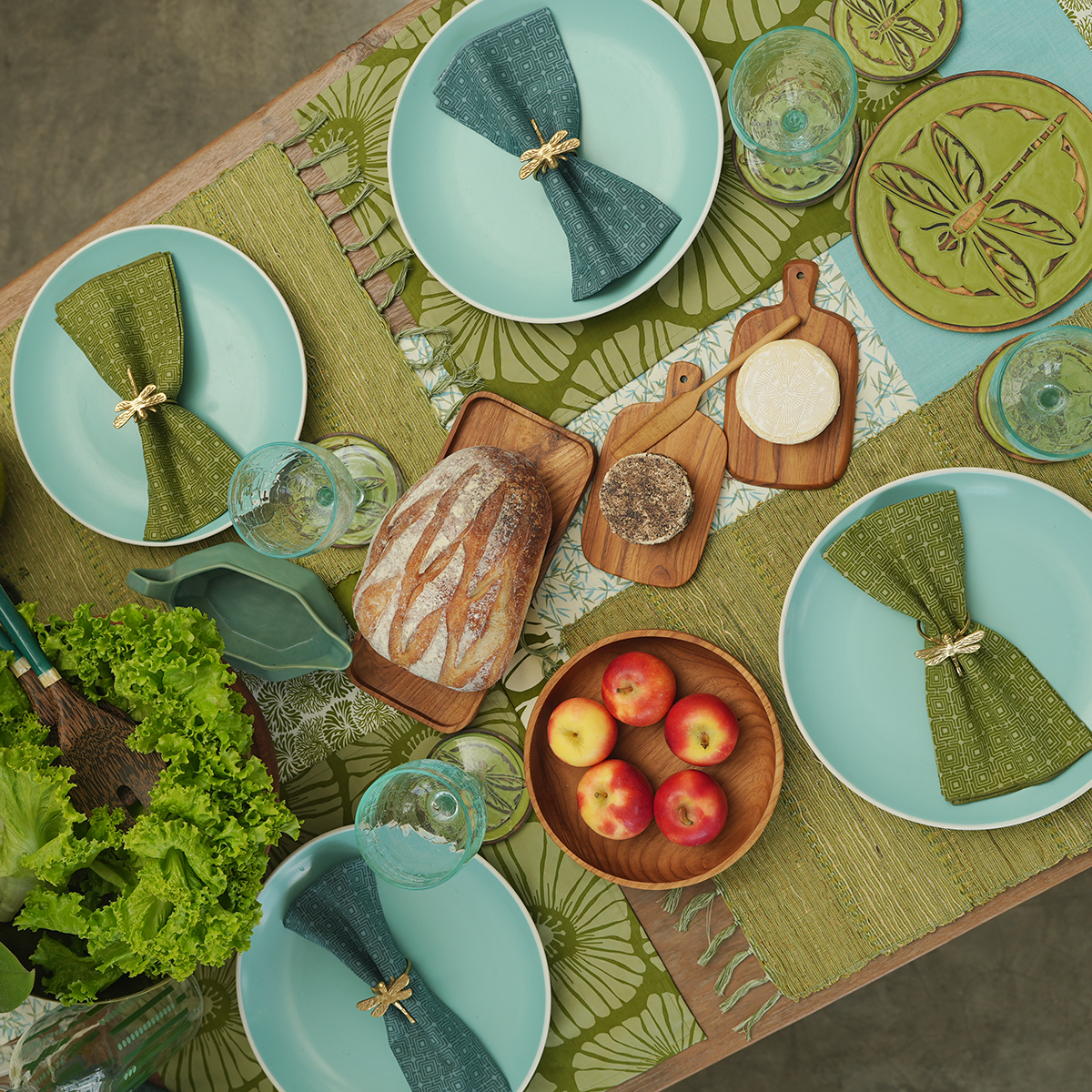Infinity Squared Avocado Napkins set of 4