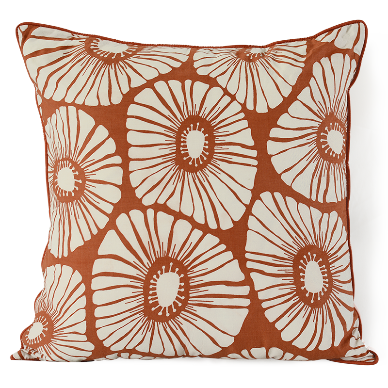 Retro Flowers Spice Cushion Cover, 45cm