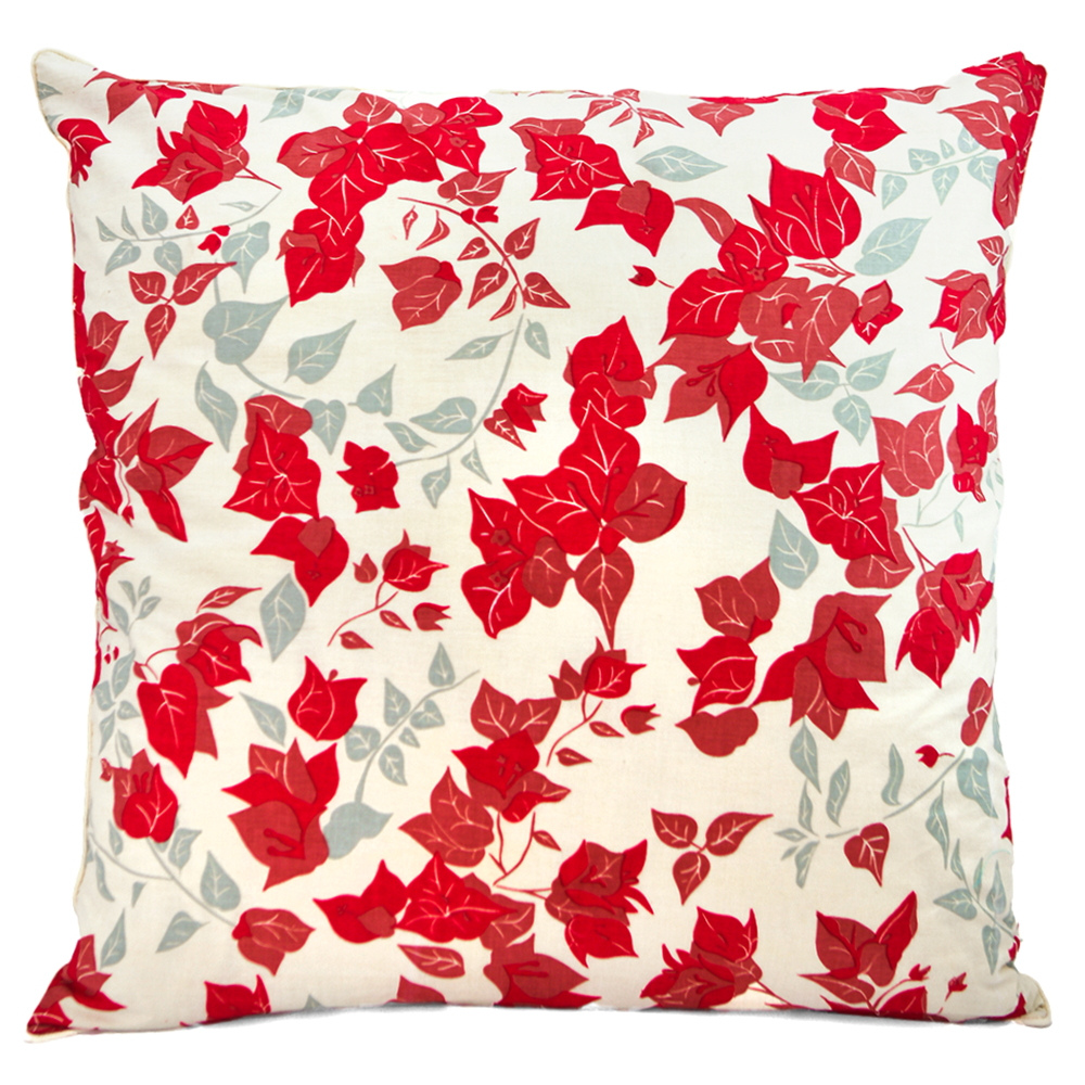 Sarung Bantal Bougainvillea Merah, 65cm - SALE HOMEWARES