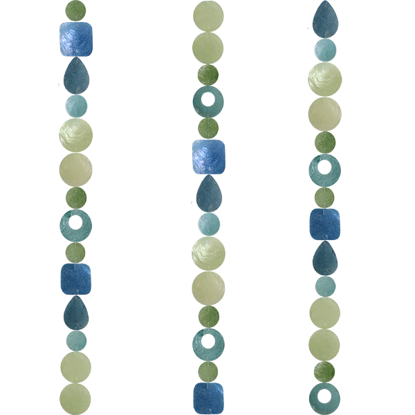 Untaian Kerang Capiz Hijau & Biru