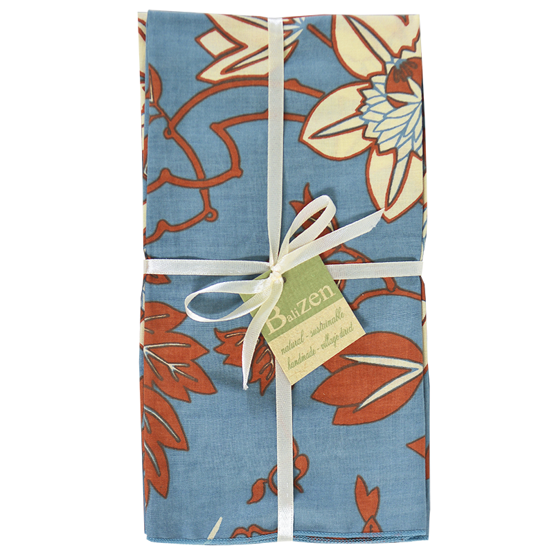 Passion Flower Blue Spice Napkins set of 4