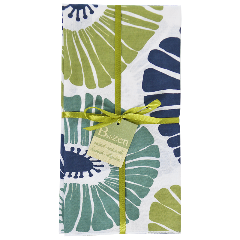 Green & Blue Retro Flower Napkins set of 4
