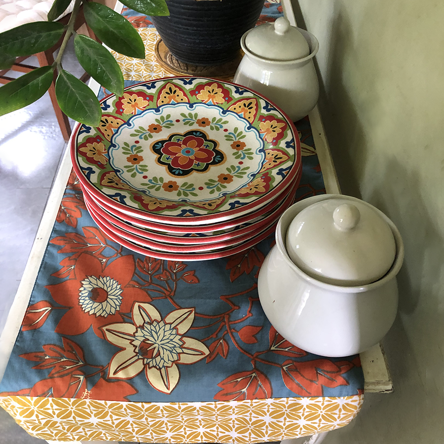 Blue Spice Cotton Runner Medium/Short (150 cm) - SALE HOMEWARES