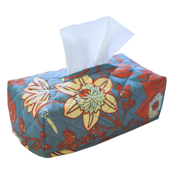 Passion Flower Blue Spice Tissue Box Cover