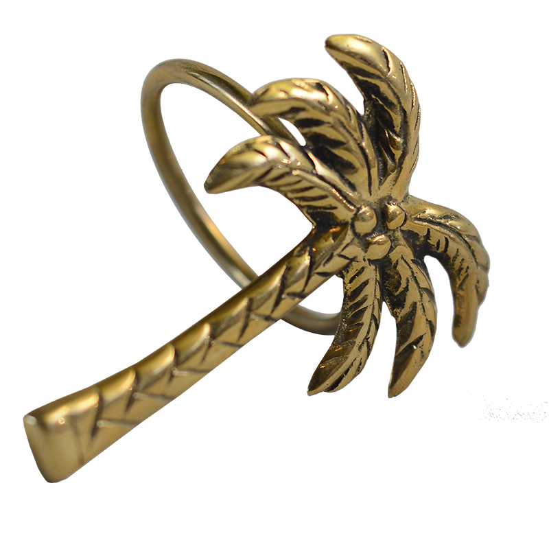 Bronze Palm Tree Napkin Rings