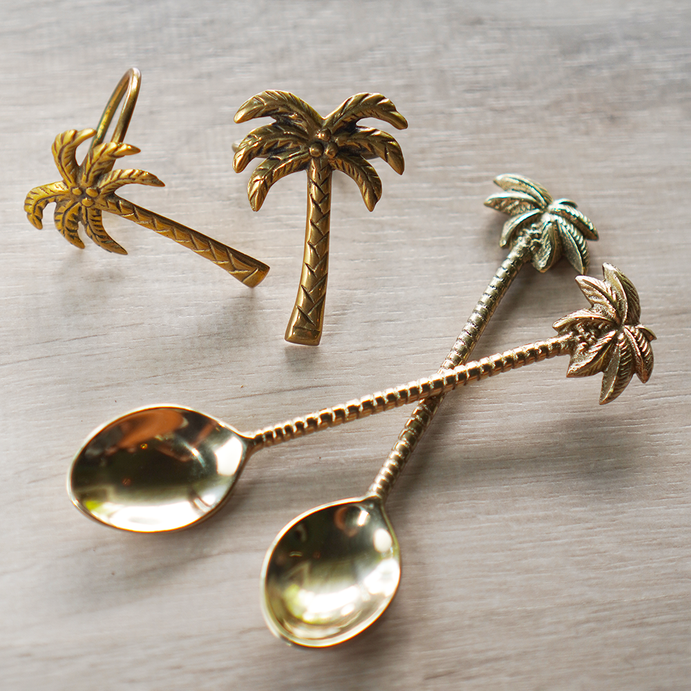 Bronze Palm Tree Napkin Rings