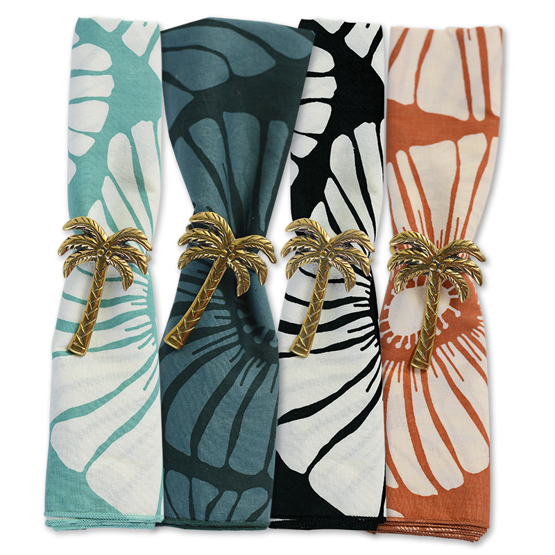 Bronze Palm Tree Napkin Rings