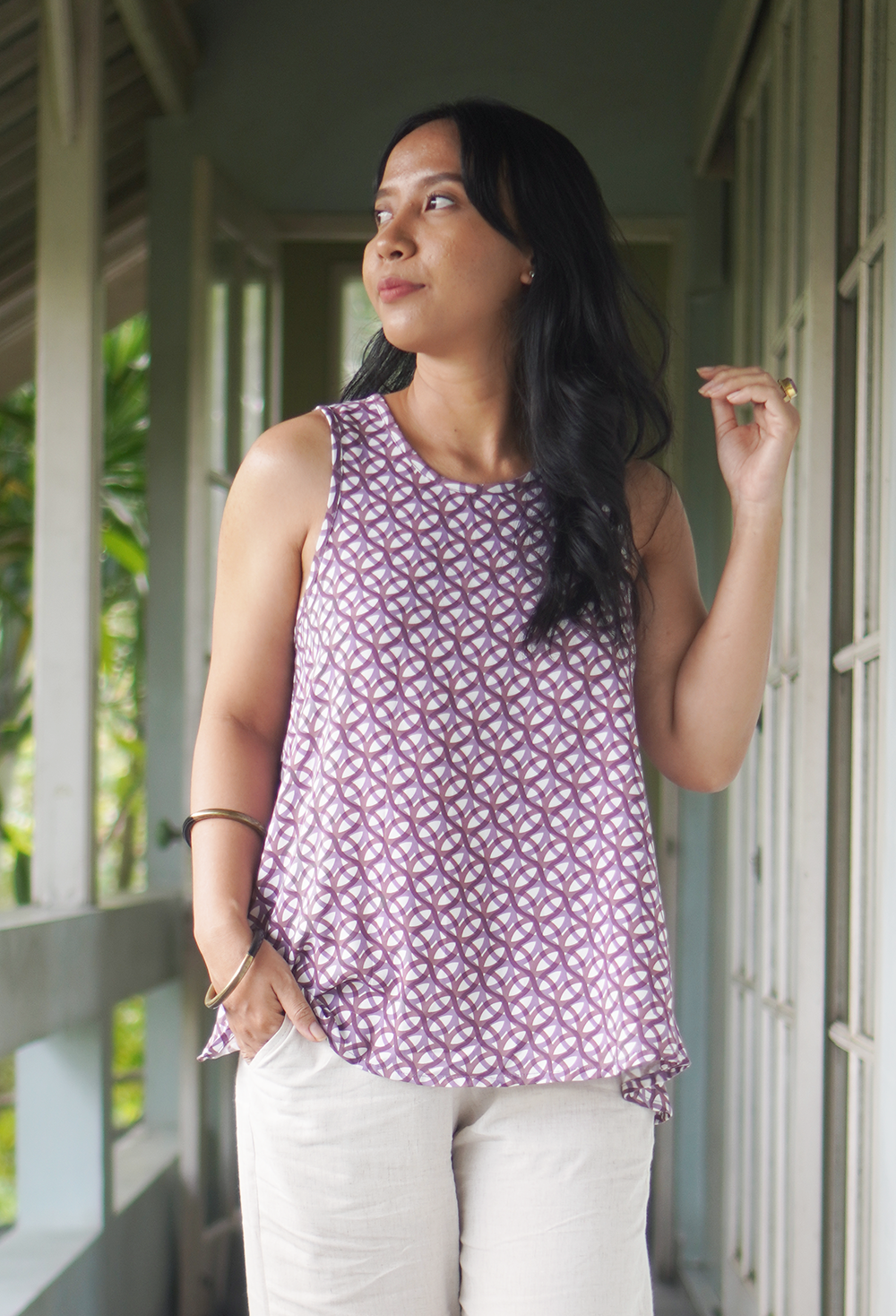 Double Rings Mocha Mauve Swing Top, 1 size - SALE CLOTHING & KIDS