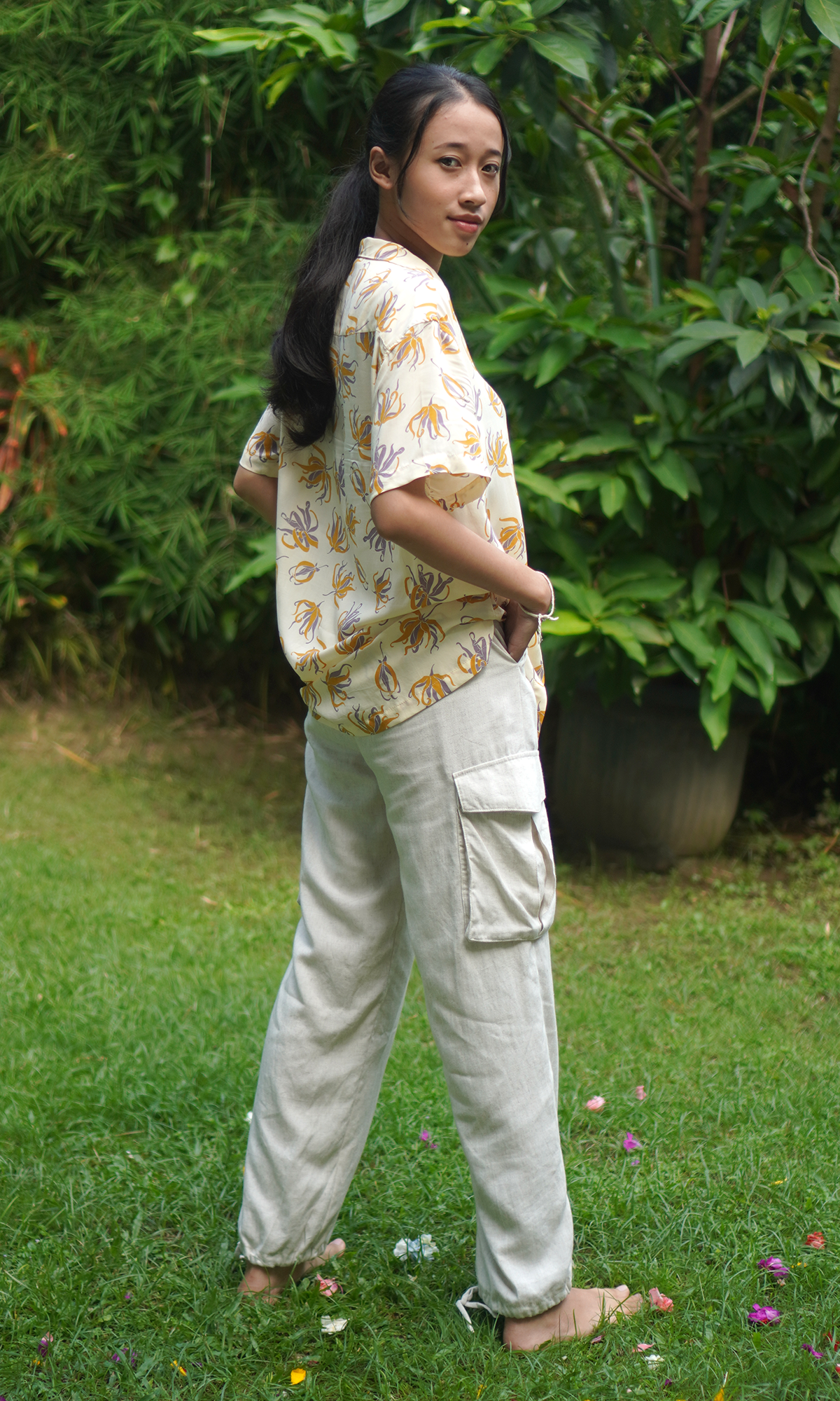 EcoDeluxe Ylang Ylang Dark Hawaiian Swing Top, 2 sizes - sale clothing & kids