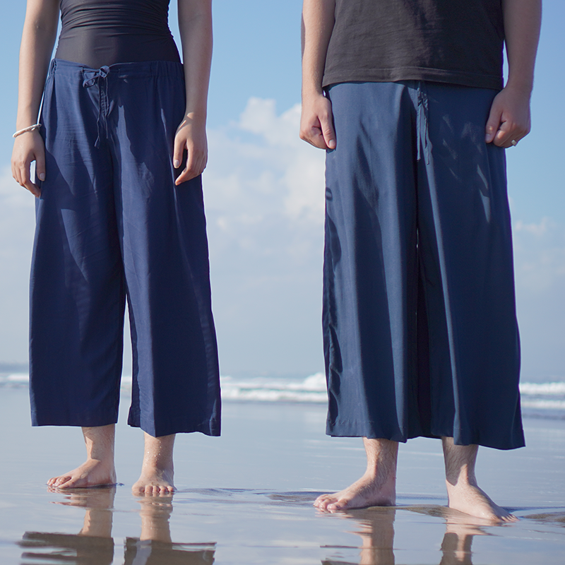 Navy Rayon Piazza Pants, 3 sizes