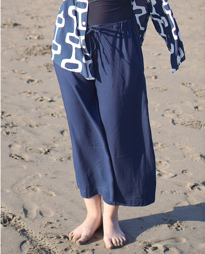 Navy Rayon Piazza Pants, 3 sizes