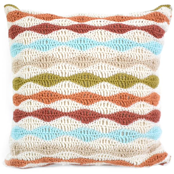 Warm Tones Wave Crochet Cushion Covers, 45cm