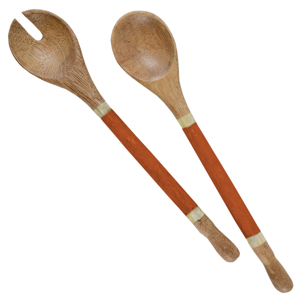 Spice Capiz & Durian Wood Salad Servers