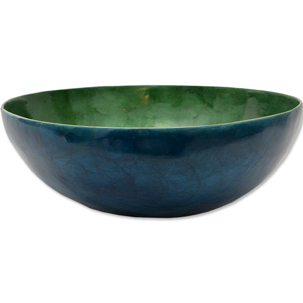Green & Blue Capiz Shell Salad Bowl