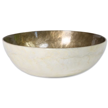 Mangkuk Salad Kulit Kerang Capiz dengan Lapisan Perak