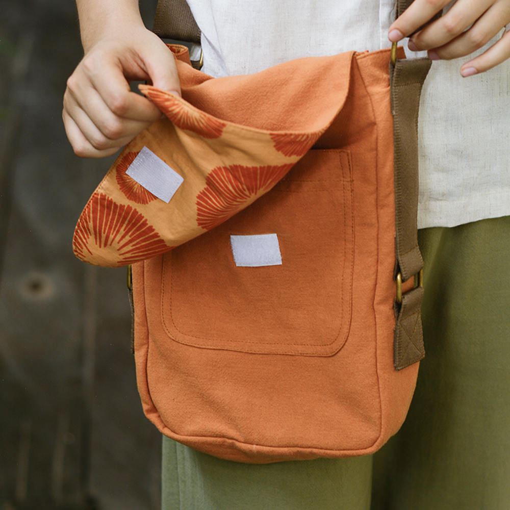 Tas Selempang Katun/Linen Aprikot - OBRAL PAKAIAN & ANAK-ANAK