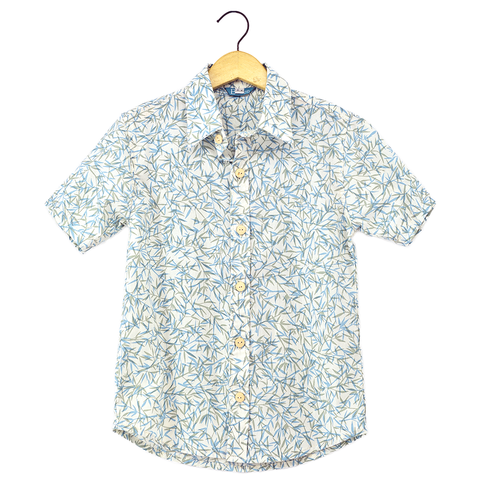 Bamboo Button Down Scrappy Shirt, 4 sizes