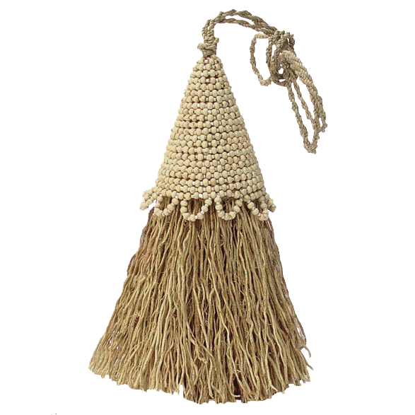 Cream Beaded Vetiver Tassel
