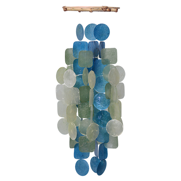 Green & Blue Capiz Wind Chime, Medium