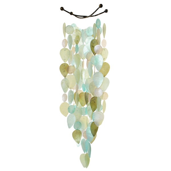 Cool Tones Leaf Capiz Wind Chime