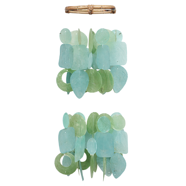 Teal Capiz Wind Chime, Mini