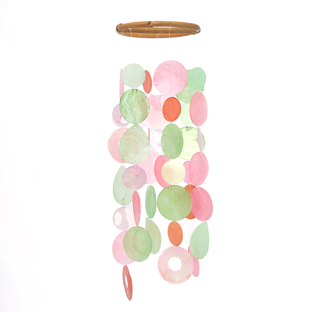 Bougainvillea Capiz Wind Chime, Small