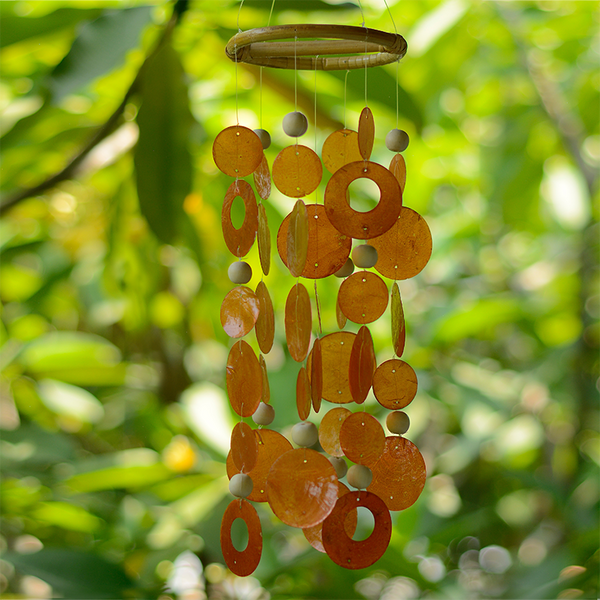 Spice with Wood Capiz Wind Chime, Small