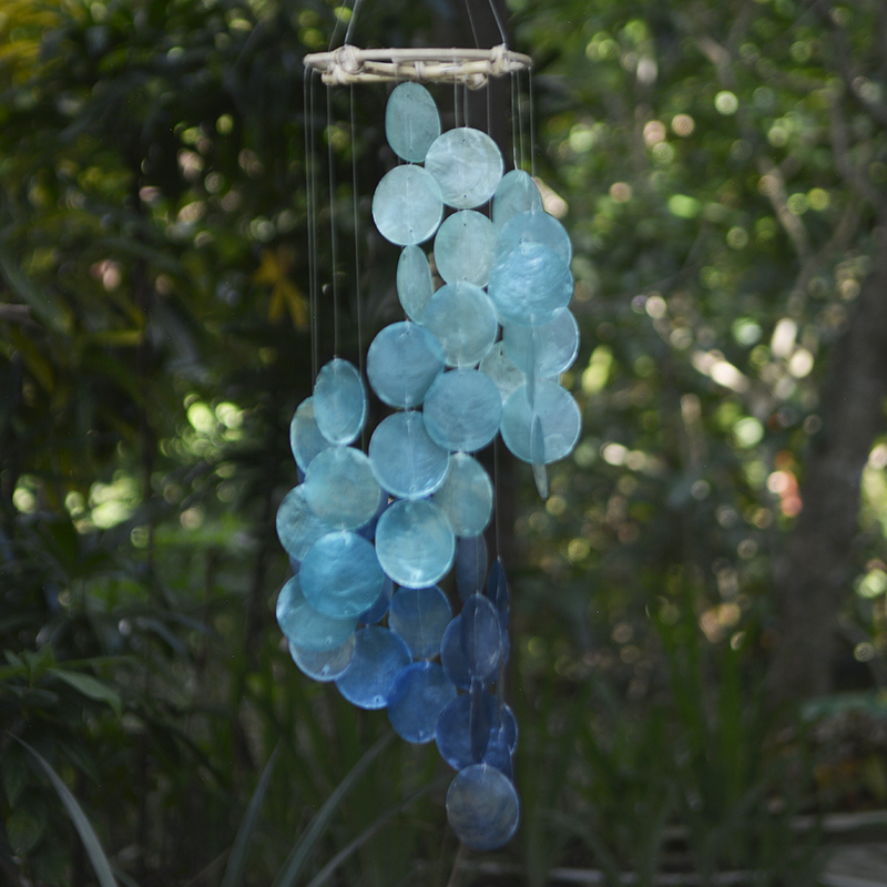 Blue Water Spiral Capiz Chime