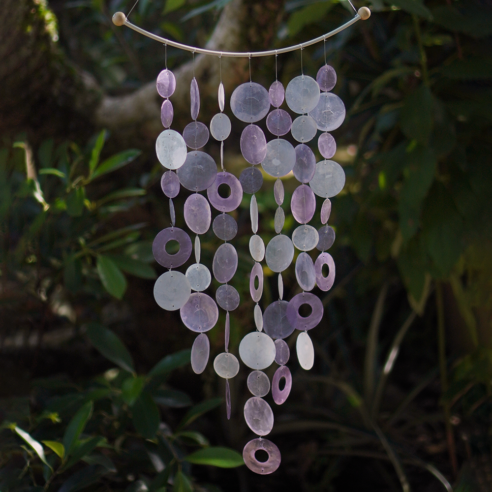 Lonceng Angin Capiz Lengkungan Terbalik Lavender