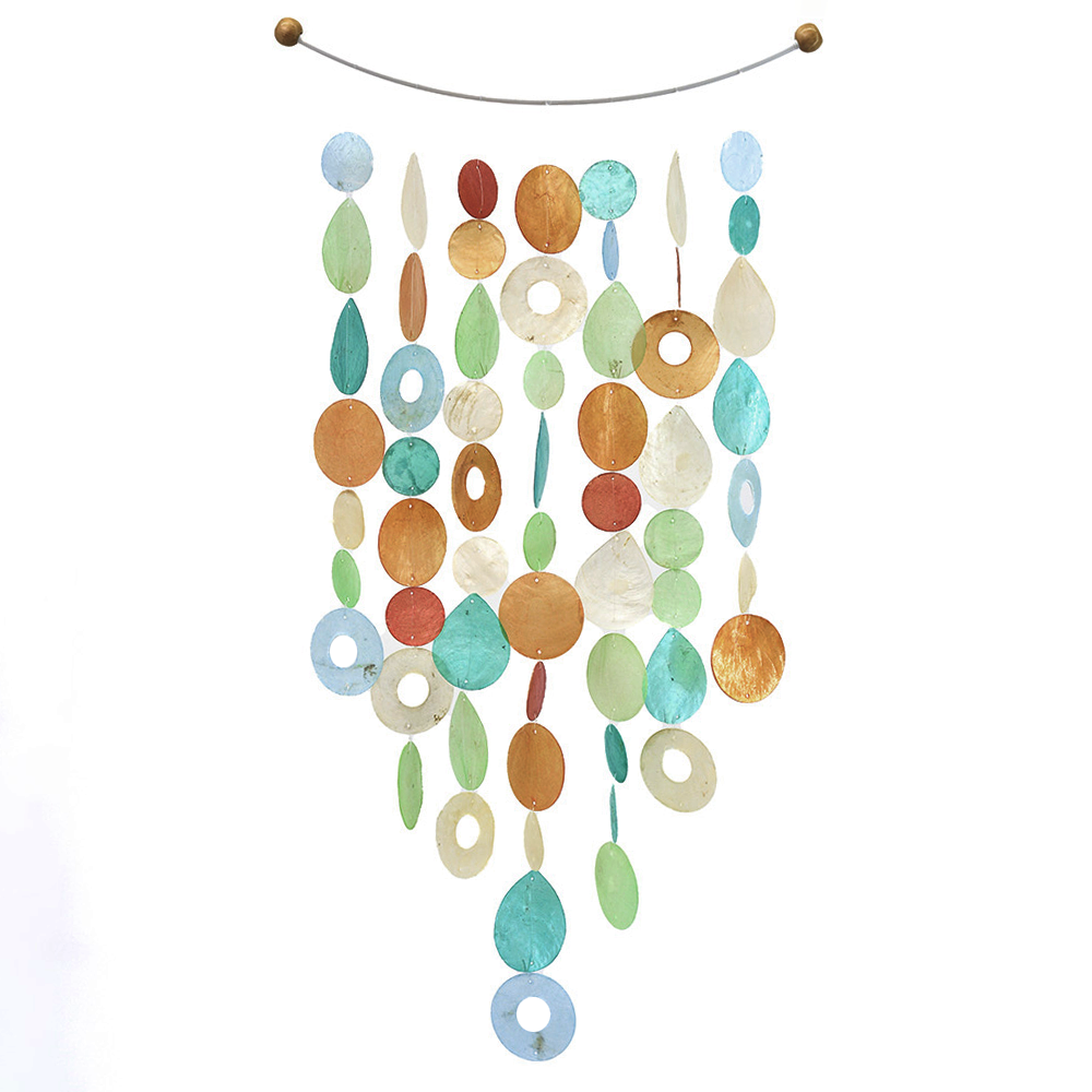 Tropical Flowers Inverted Arch Capiz Wind Chime