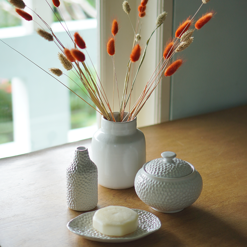 White Ceramic Jar - SALE HOMEWARES
