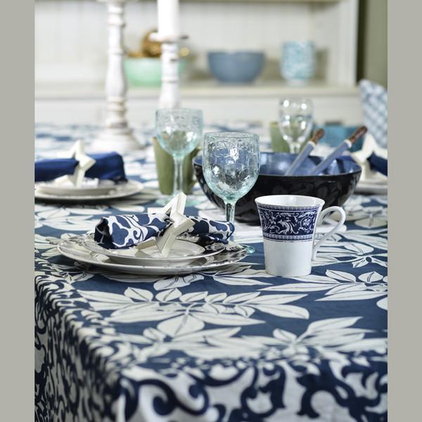 Indigo Leaf Tablecloth, Medium - SALE HOMEWARES