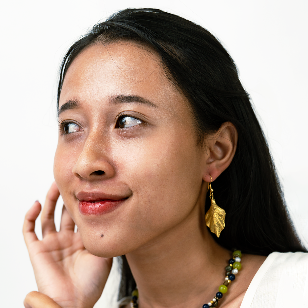 Brass Leaf Earrings