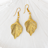 Brass Leaf Earrings