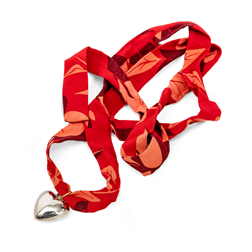 Cherry Heart Ribbon Choker