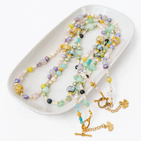 Large Glass Bead Necklace Long - Assorted Colors