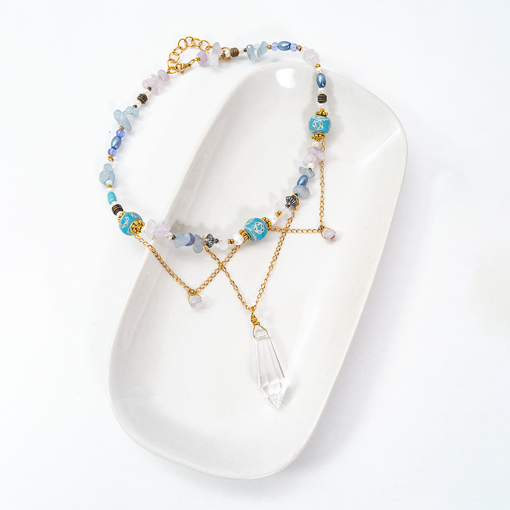 Dove Tiered Crystal Necklace