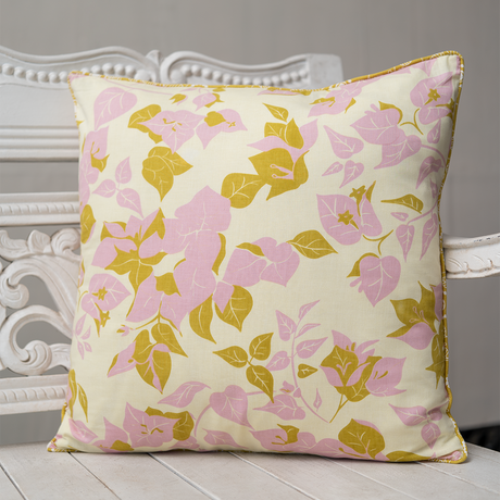 Bougainvillea Chartruese Cushion Cover, 45cm