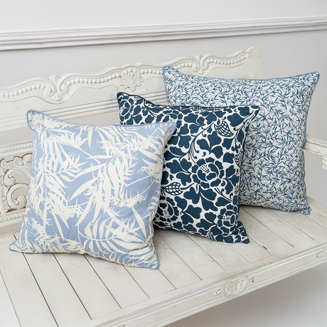 Palm Bluebell Cushion Cover, 45cm