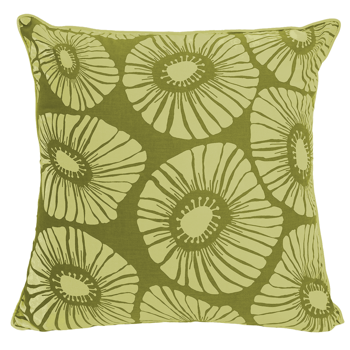 Retro Flowers Avocado Cushion Cover, 50cm