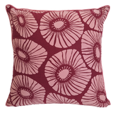 Retro Flowers Claret Peach Cushion Cover, 50cm