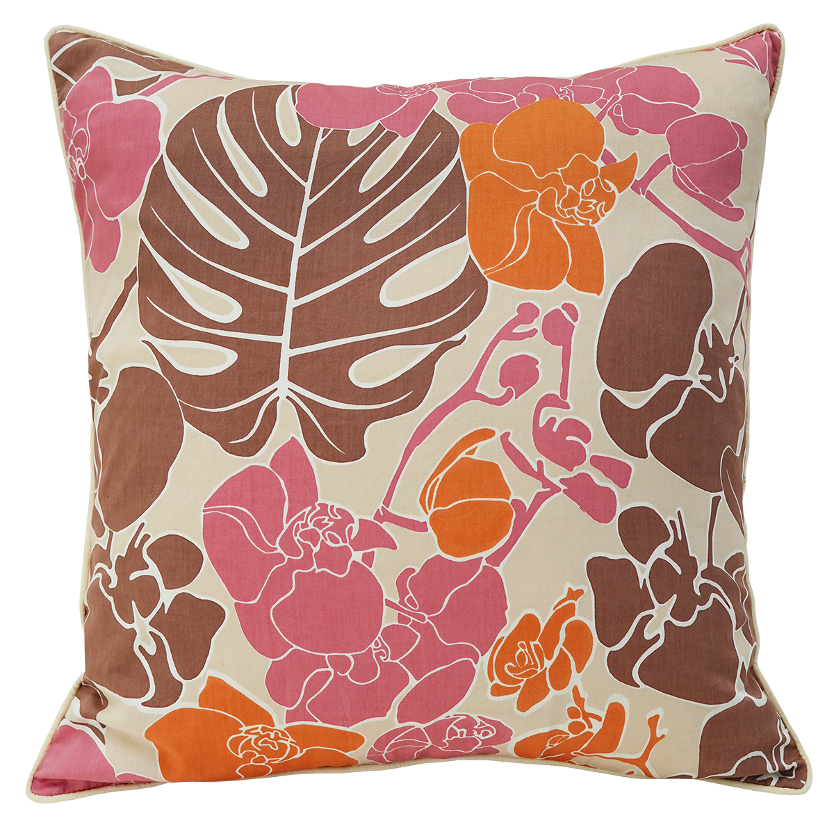 Sarung Bantal Organik Big Orchid Sienna, 50cm